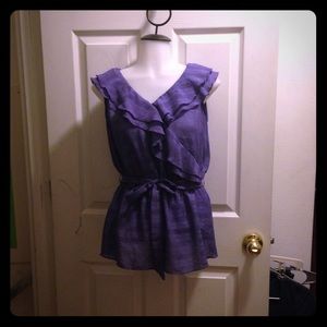 Light purple ruffle blouse