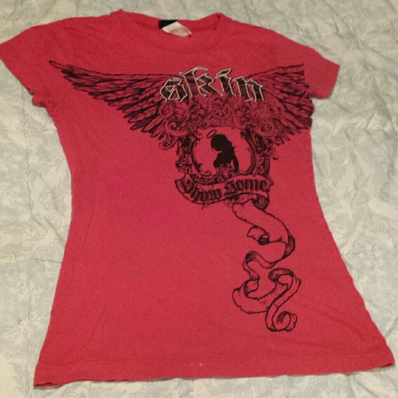 Pink and black skin tee