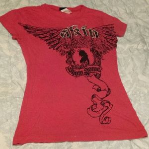 Pink and black skin tee