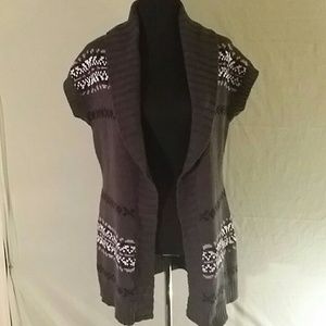 Short sleeve long cardigan