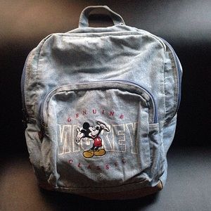 Vintage Mickey Mouse Embroidered Denim Back Pack