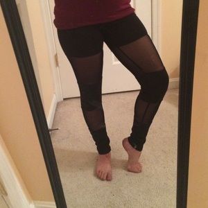 Black and Sheer Striped Pants