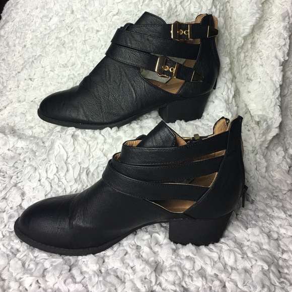Black n gold booties