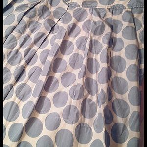 White and Blue Polka Dot Skirt