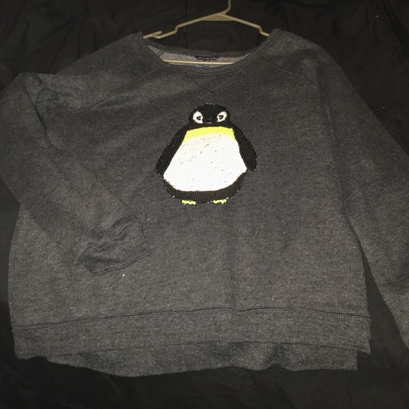 American Eagle Sequin Penguin Sweater
