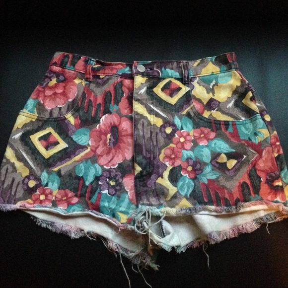 Sold vintage Acid Colorful High waisted shorts