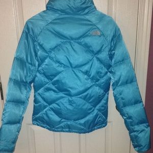blue north face winter coat
