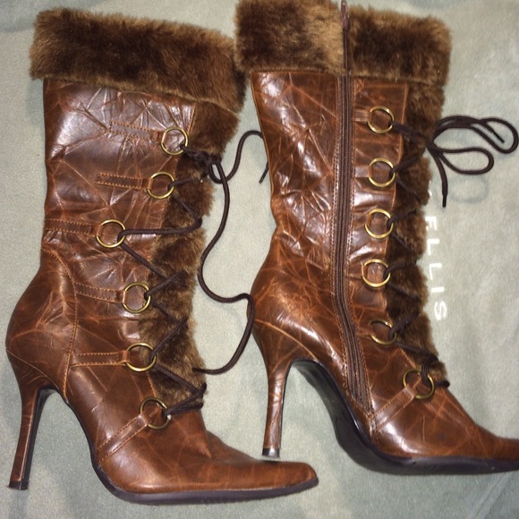 High heel winter boots