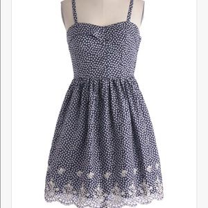 Blue and white summery dress