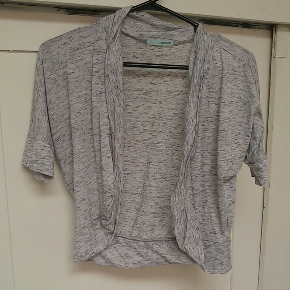 Gray Short Sleeve Cardigan
