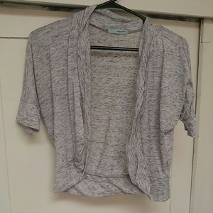 Gray Short Sleeve Cardigan