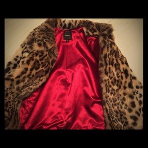 Faux fur coat worn 3 times bought from express