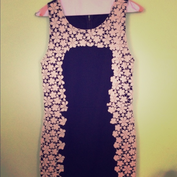 Black and white lace dress