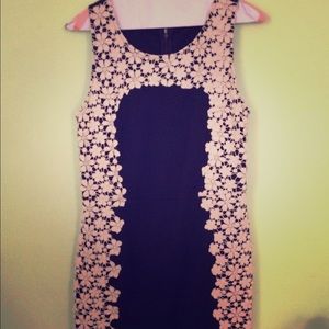 Black and white lace dress