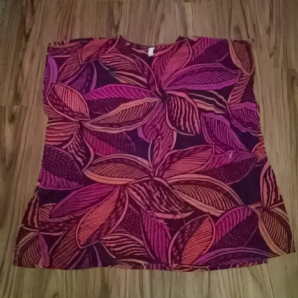 Tropical print top/swim suit cover up
