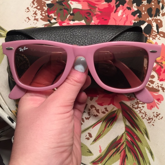 Pink RayBan sunglasses