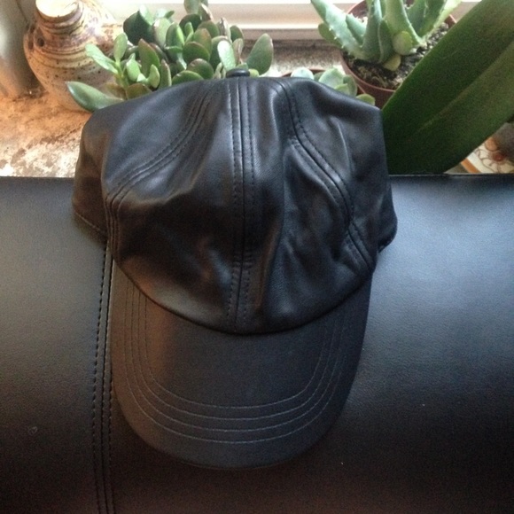 Express Vegan leather pleather snap back hat