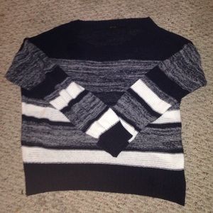 blue and white sweater