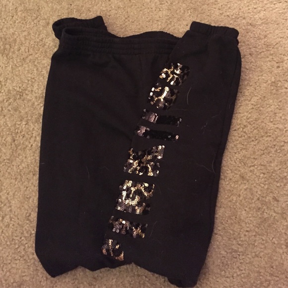 PINK black joggers. NWOT.