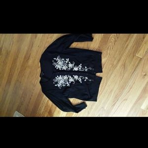 Spense Black Cardigan With Silver Beading