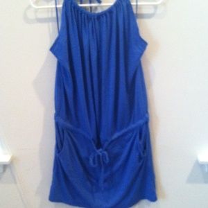 Backless cotton halter dress