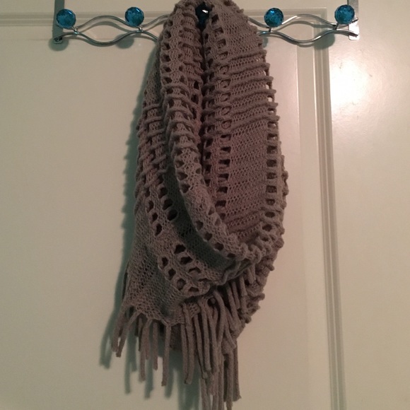 Tan Knitted infinity scarf