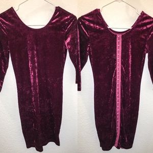 Burgundy velvet dress