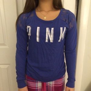 Victoria secret blue long sleeve shirt
