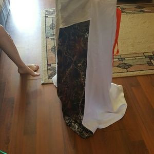 Camo and white wedding dress