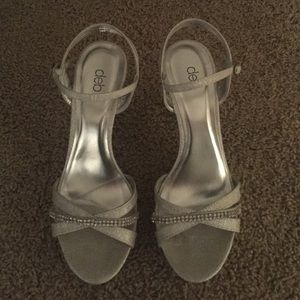 Silver heels size 11
