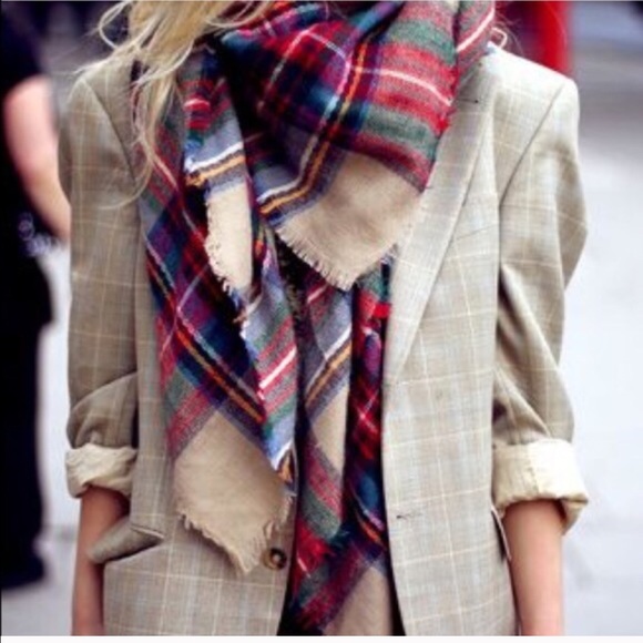 Accessories - Holiday plaid blanket scarf tartan NEW