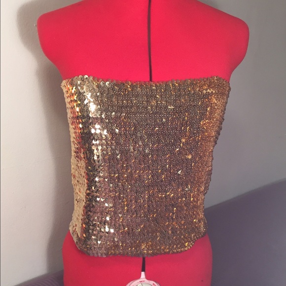 Gold Sequined Tube Top/Mini Skirt