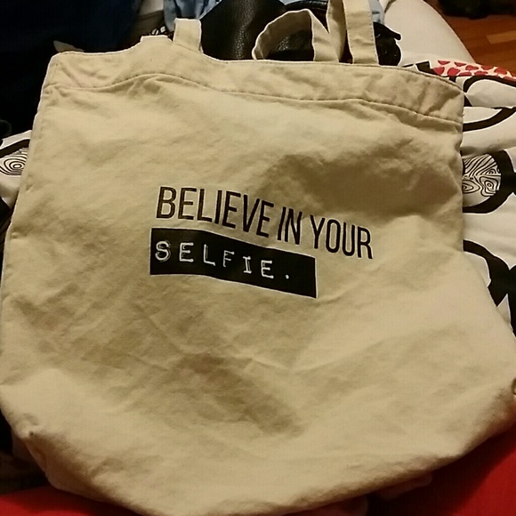 Believe in your selfie -canvas tote