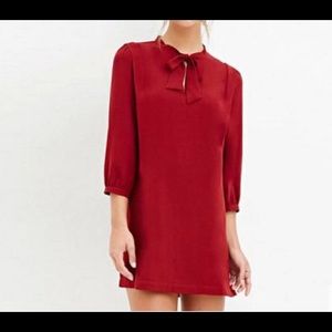 mid sleeves bowtie mini dress