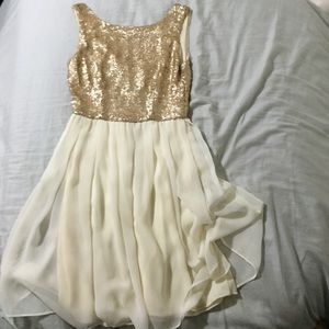 gold sequin semi formal dress