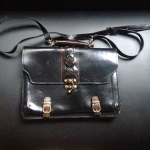 Vintage satchel / menswear inspired brief purse