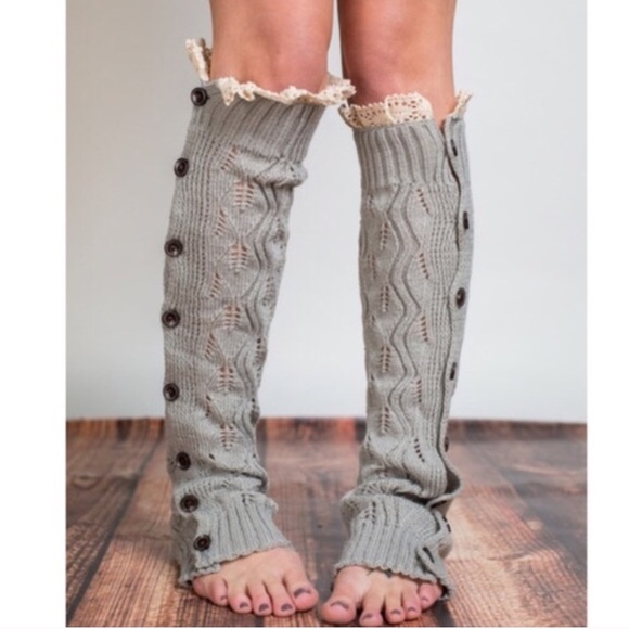 Lace Trim Leg Warmers - Picture 2 of 3