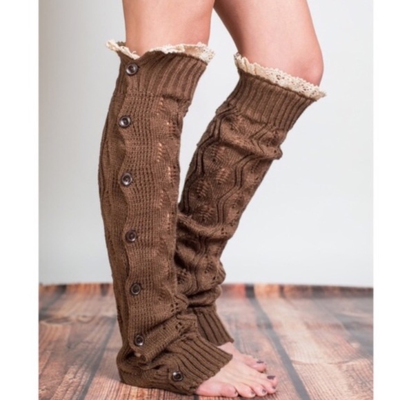 Lace Trim Leg Warmers - Picture 3 of 3