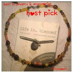Inspirational bracelet and beaded necklace