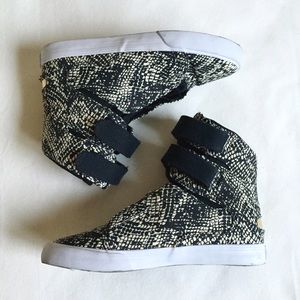 SUPRA TK SOCIETY in black snake print & gold-white