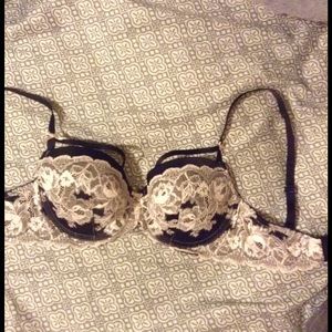 Dream Angel Black and Peach Lace Bra