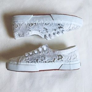SUPERGA Sneaker in Macrame White Lace