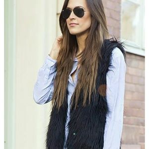 Black fur vest