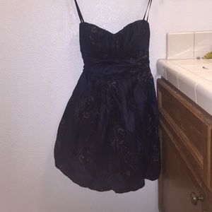 Embellished Navy Blue puffy dress