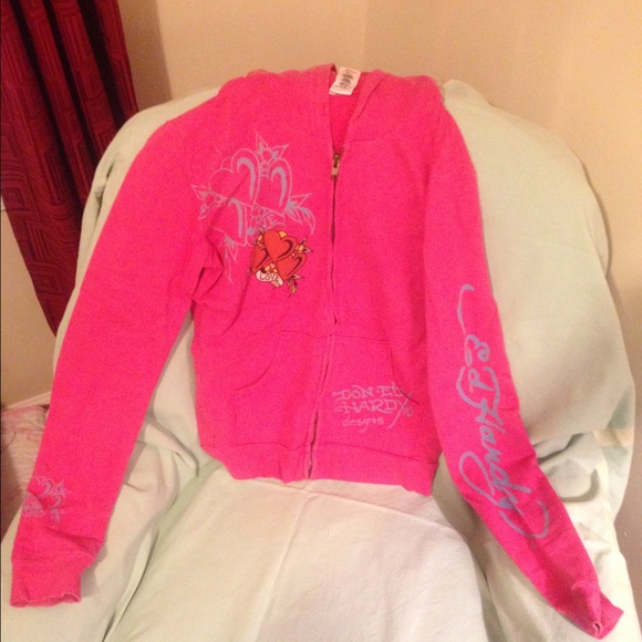 Ed hardy hooded zip up