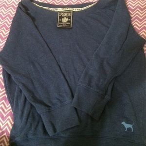 Blue Victoria Secret Pink 3/4 sleeve top