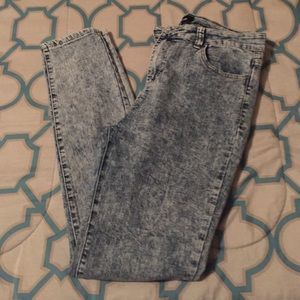 Mid Rise Acid Wash Jeans