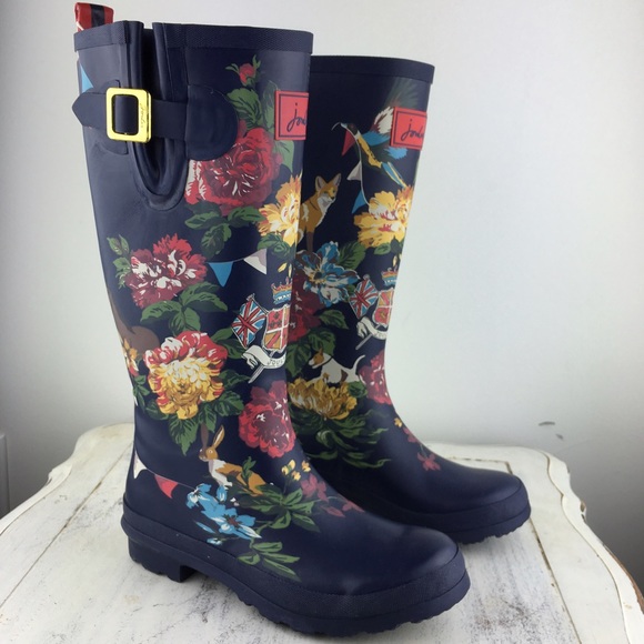 floral rain boots