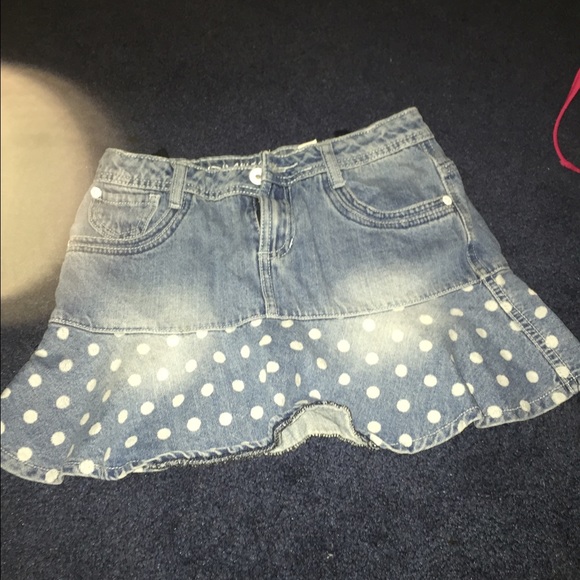 Polka-Dot Denim Skirt - Picture 1 of 4