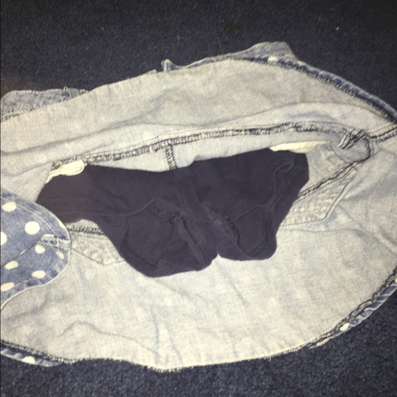 Polka-Dot Denim Skirt - Picture 3 of 4